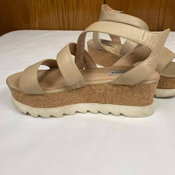 Steve Madden Kirsten Platform Sandals Women's 6.5 Beige - Picture 5 of 11